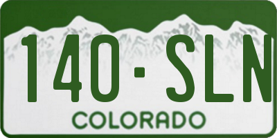 CO license plate 140SLN