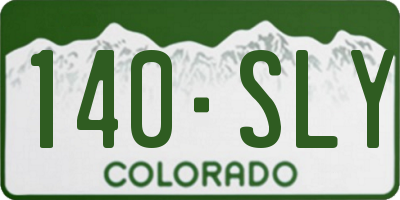 CO license plate 140SLY