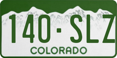 CO license plate 140SLZ
