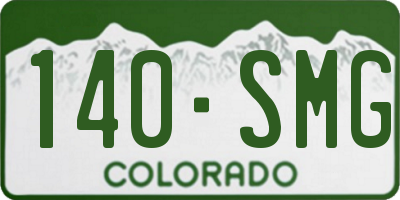 CO license plate 140SMG