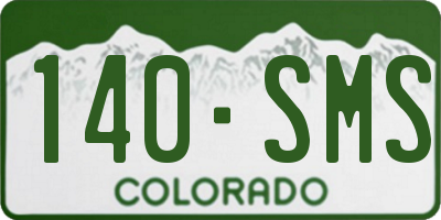CO license plate 140SMS