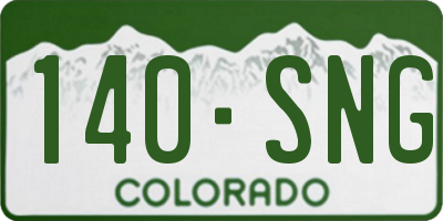 CO license plate 140SNG