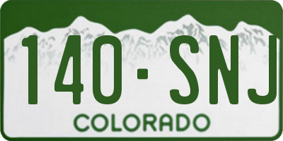 CO license plate 140SNJ