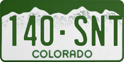 CO license plate 140SNT