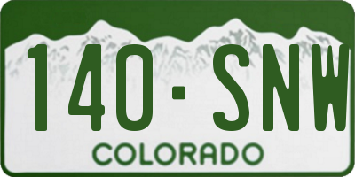 CO license plate 140SNW