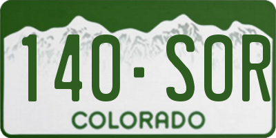 CO license plate 140SOR