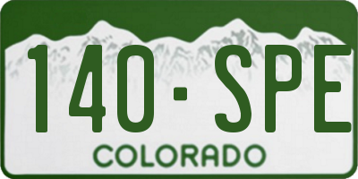 CO license plate 140SPE