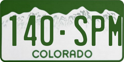 CO license plate 140SPM