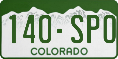 CO license plate 140SPO