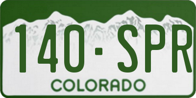 CO license plate 140SPR