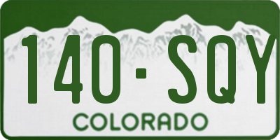 CO license plate 140SQY