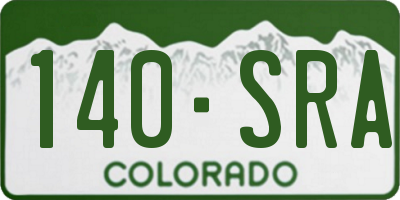 CO license plate 140SRA