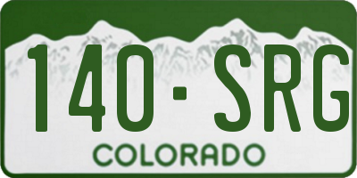 CO license plate 140SRG