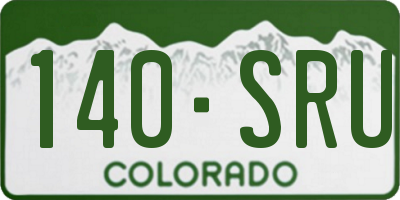 CO license plate 140SRU