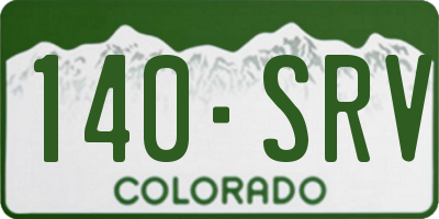 CO license plate 140SRV