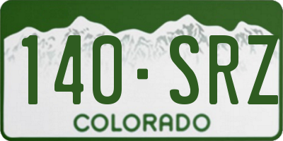 CO license plate 140SRZ