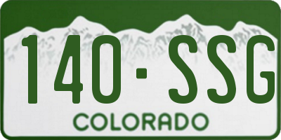 CO license plate 140SSG