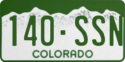 CO license plate 140SSN