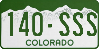 CO license plate 140SSS