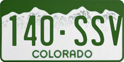 CO license plate 140SSV