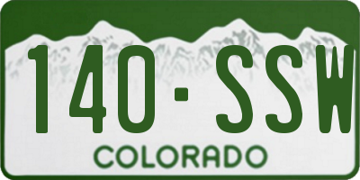 CO license plate 140SSW