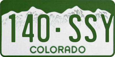 CO license plate 140SSY