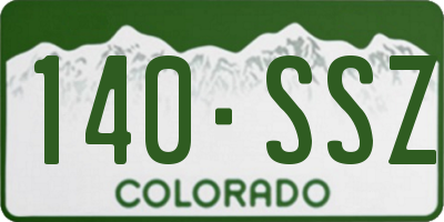 CO license plate 140SSZ