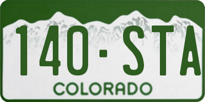 CO license plate 140STA