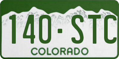 CO license plate 140STC