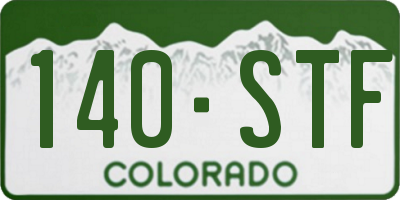 CO license plate 140STF