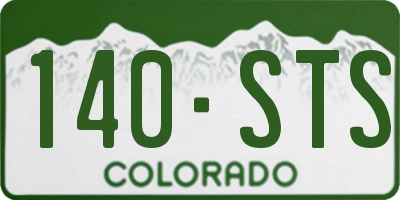 CO license plate 140STS