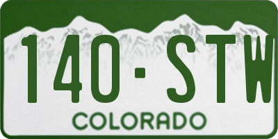 CO license plate 140STW