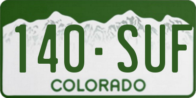 CO license plate 140SUF