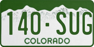 CO license plate 140SUG