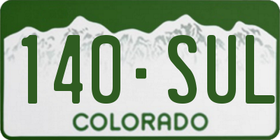 CO license plate 140SUL