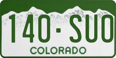 CO license plate 140SUO
