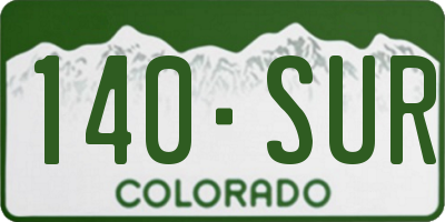 CO license plate 140SUR