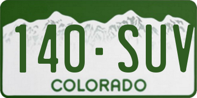 CO license plate 140SUV