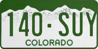 CO license plate 140SUY