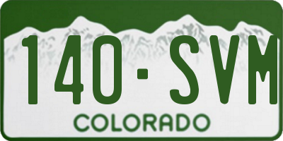CO license plate 140SVM