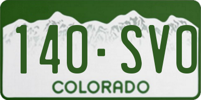 CO license plate 140SVO