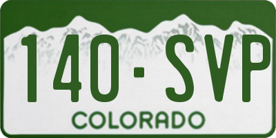 CO license plate 140SVP