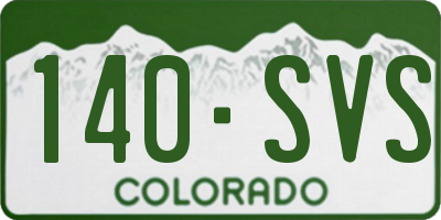 CO license plate 140SVS