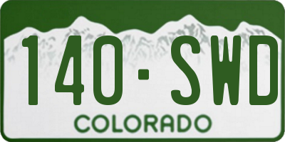 CO license plate 140SWD