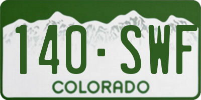 CO license plate 140SWF