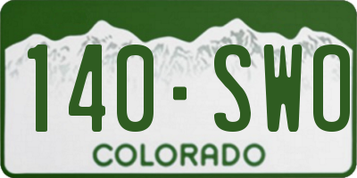 CO license plate 140SWO
