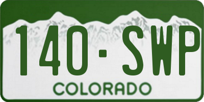CO license plate 140SWP