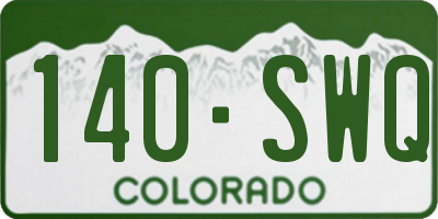 CO license plate 140SWQ