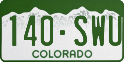 CO license plate 140SWU