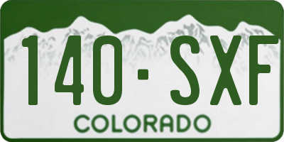 CO license plate 140SXF